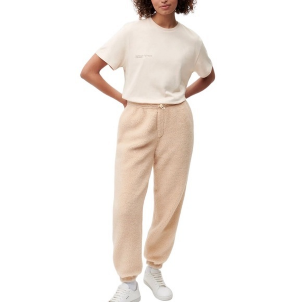 Pangaia Beige Fleece Recycled Wool Track Jogger Sweatpants